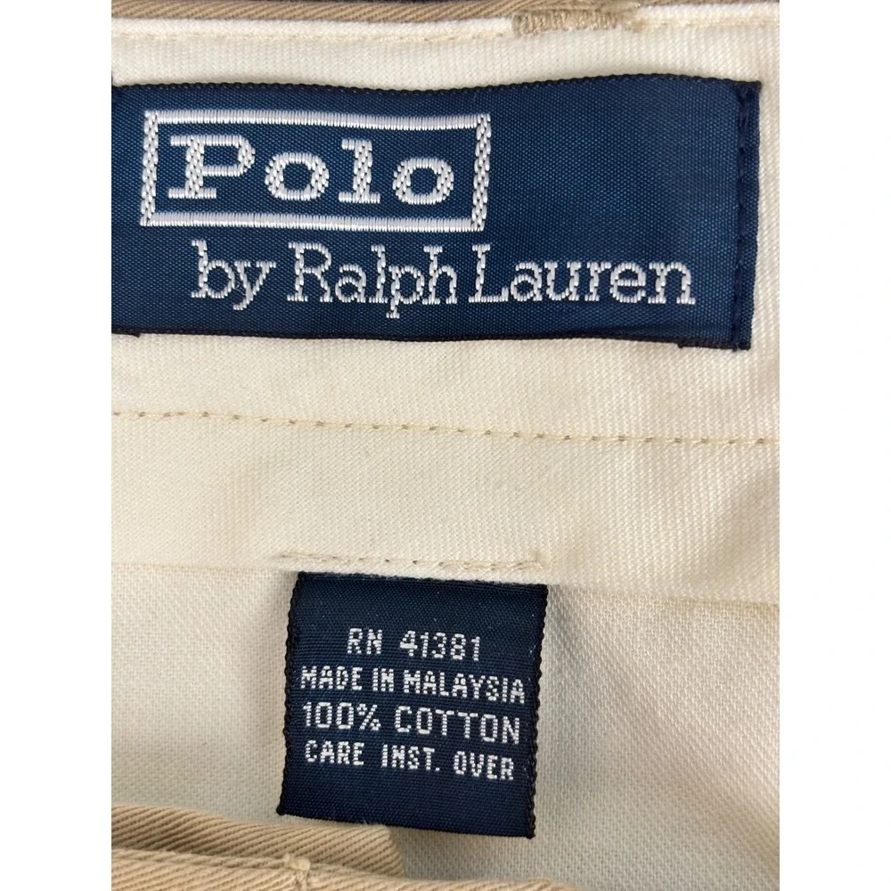 Polo Ralph Lauren Mens Khaki Chino Pants Tan Cotton Straight Leg 38x32